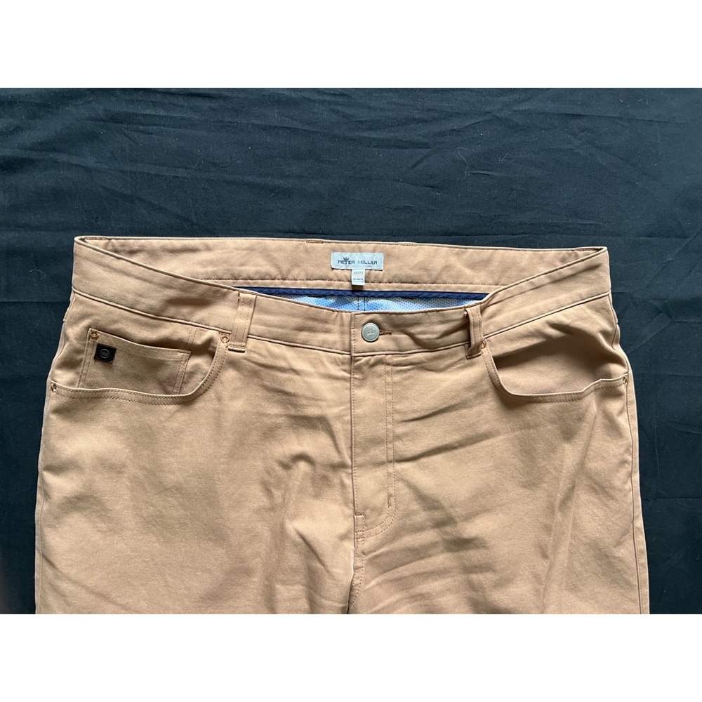 Peter Millar Mens Rusty Tan EB66 Five-Pocket Performance Chino Pants 38/32 - Picture 2 of 13